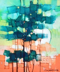 Salman Farooqi, 16 x 20 Inch, Acrylic on Canvas, Cityscape Painting, AC-SF-638